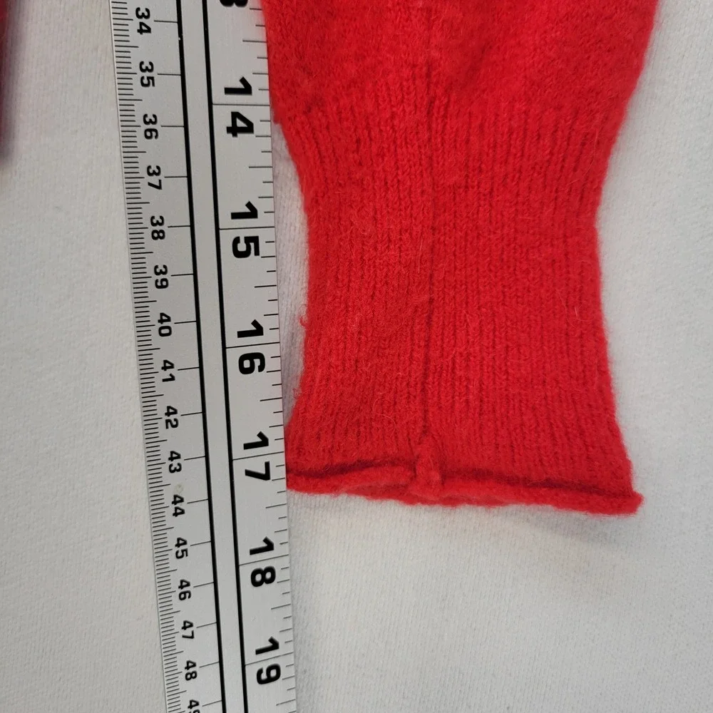 J.Crew Sweater Womens Small Red Funnel Neck‎ Merino Alpaca Blend Raglan Knit